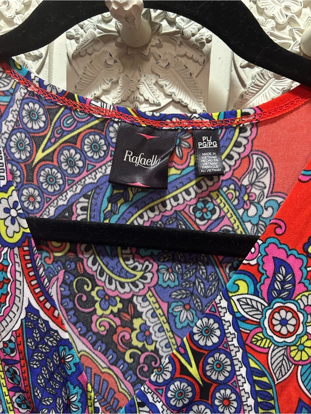 Rafaella Red Paisley Maxi Dress with Purple & Blue Floral Print - Picture 4 of 5